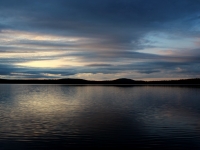 Coucher de soleil sur le lac Nasigon hautes laurentides