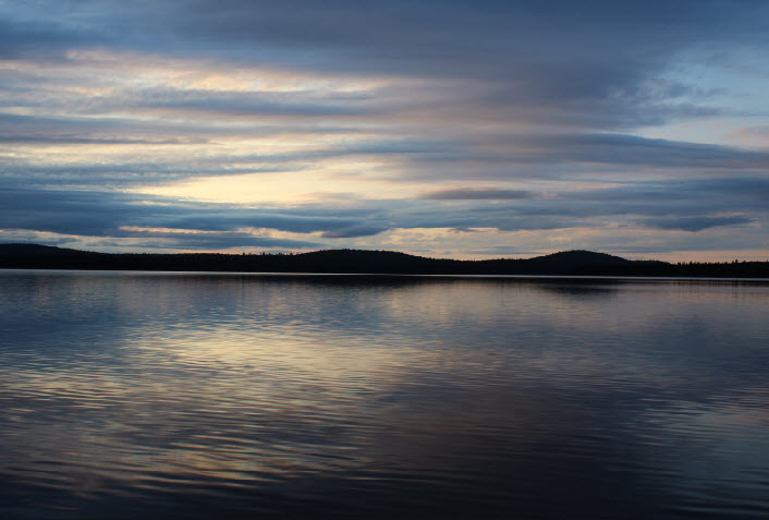 Coucher de soleil sur le lac Nasigon (Laurentides)